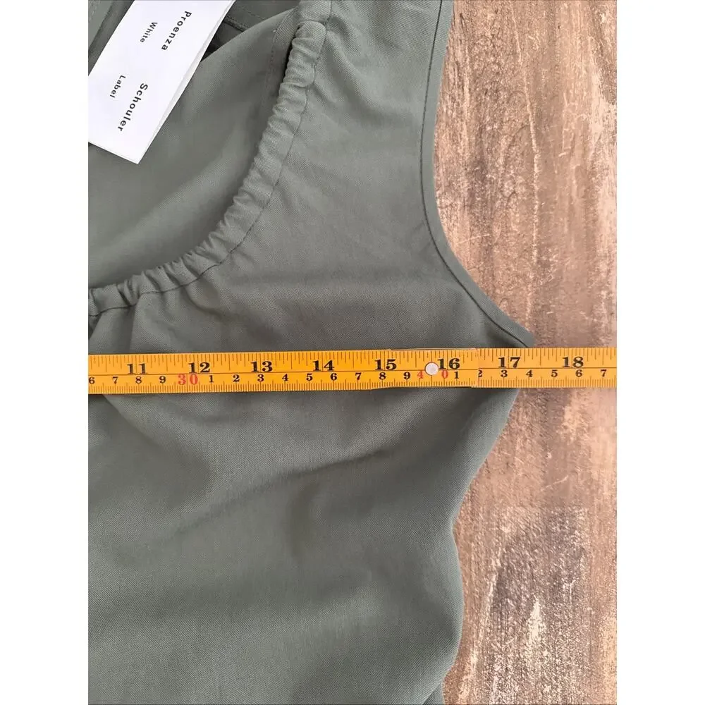 NWT Proenza Schouler White Label Drawstring Neck Midi Dress Green US 6
